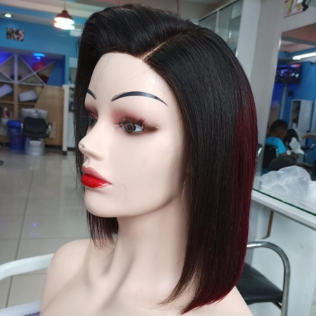 10 inch Lace Front Straight Bob Human Hair Wig 
